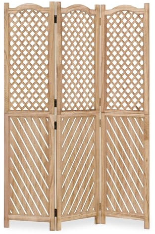 Homestyle4u 2014, Paravent Raumteiler 3 teilig Holz Trennwand spanische Wand Sichtschutz Natur