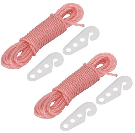 Ruilogod Home Braided Clothesline Clothes Pants Drying Cord Rope 5M 2pcs Pink (id: d40 9f5 c0d 706 4b0