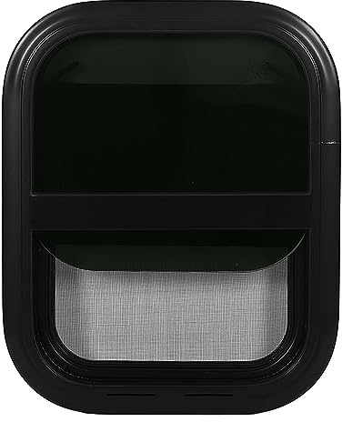 Dioche Fenêtres pour Camping-Cars, Fenêtres Coulissantes RV avec écran 440 X 390 MM W Verre trempé teinté étanche pour Camping-car Remorque
