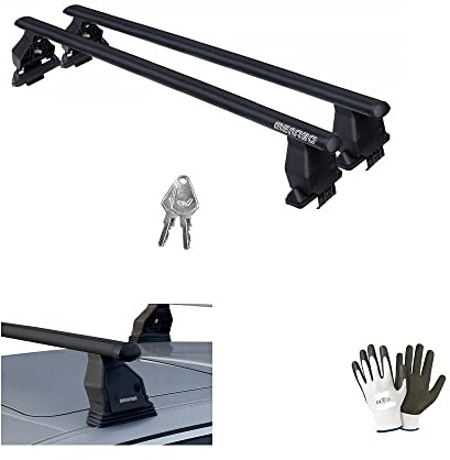 COMPATIBILE CON PEUGEOT 206 Plus 5 porte anno 2010 senza realing sul tetto FIX045G BARRE PORTABAGAGLI PORTAPACCHI 112CM MENABÒ ACCIAIO BARRA+KIT MONTAGGIO+PIEDE+SERRATURA CON CHIAVI