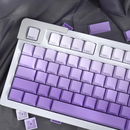Lot de 125 Touches Cherry Profile Dye Sub PBT pour claviers mécaniques Cherry MX 60% 65% 95% Violet dégradé