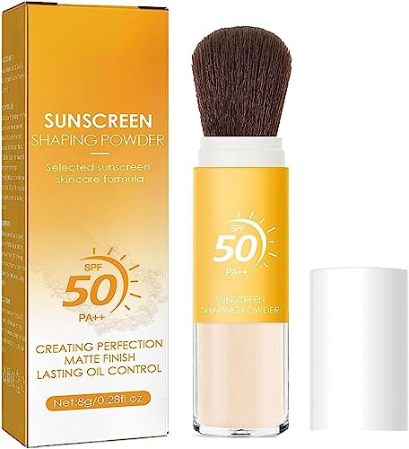 Poudre de fixation de crème solaire minérale translucide, SPF 50, poudre de réglage de la crème solaire longue durée pour toutes les peaux (1 pièce)