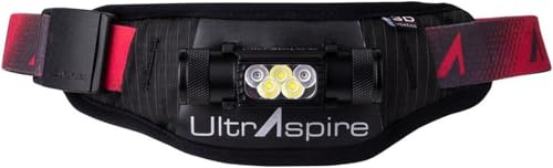 UltrAspire Lumen Collection Hüftgürtel, freihändig, leicht und wasserabweisend, Schwarz/Rot, Lumen 850 Duo