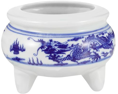 Zerodeko Räuchergefäß Aus Blauem Und Weißem Porzellan Räuchergefäß Schale Buddhistischer Räucherstäbchenhalter Räuchergefäß Räuchergefäß Weihrauchbrennerschale Keramik Blau Und Weiß