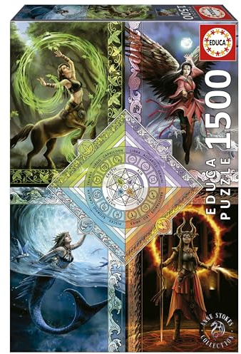 Educa - Puzzle de 1500 pièces pour Adultes | Elemental Magic Star Chart, Anne Stokes. Mesure: 85 x 60 cm À partir de 14 Ans (19941)