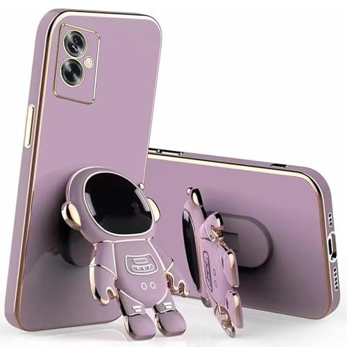Nadoli für Oppo A79 5G Astronaut Versteckt Ständer Hülle,Karikatur Ultra Dünn Überzug Galvanisierte Astronaut Ständer Weiche Silikon Kratzfest Handyhülle Schutzhülle