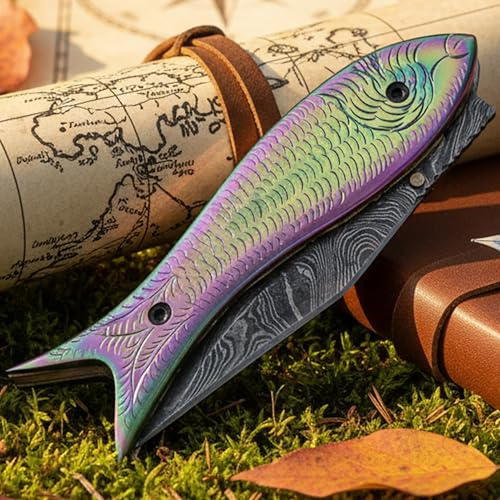 PAL 2000 KNIVES Couteau Pliant - Damas Acier Couteau de Poche Fait Main CHA-9574