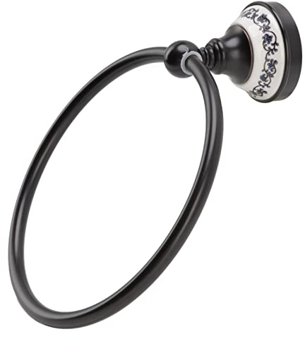 Uadme Anello per asciugamani,Portasciugamani in ottone antico Portasciugamani,Supporto da parete per bagno,Anello per asciugamani in stile vintage,per bagno,cucina,hotel,toilette