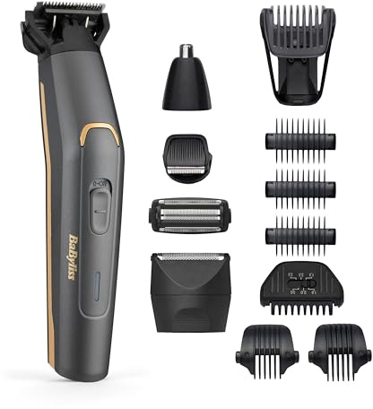 BaByliss MT987E Recortadora Multifunción Graphite Precision 12 en 1, inalámbrico, cabezal de precisión, cabezal corporal