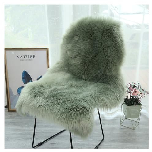 SMTCM Faux Lammfell Schaffell Teppich 60 * 100cm Lammfellimitat Carpet Longhair Felloptik Flauschige Weicher Fellteppich Stuhlkissen Bodenteppich Sitzfelle Nachahmung Wolle Matte für Sofa Wohnzimmer