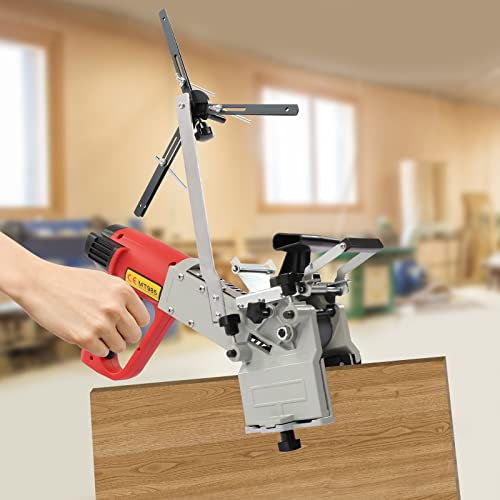 Mermajestic 2000W Mortise and Tenon Jig Tools for Woodworking Routers, Tenon Cutter, Mortising Machine, Slotting Machine Jig Stand, Edge Banding Machine with Triangle Bracket, Adjustable Speeds