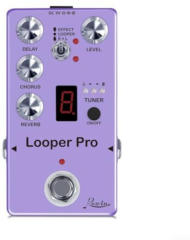 Oniissy Rowin Looper Pro Digitales Effektpedal mit Looper Delay Chorus Tuner Reverb, Gitarren-Loop-Maschine, E-Gitarren-Loop-Pedal für Gitarren, Bass-Keyboards