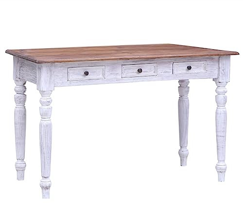 Schreibtisch klappbar,klappschreibtisch,sekretär Schrank,Schreibtisch mit Schubladen Weiß 117x57x75 cm Altholz Massivschreibtisch,computertisch,Desk,