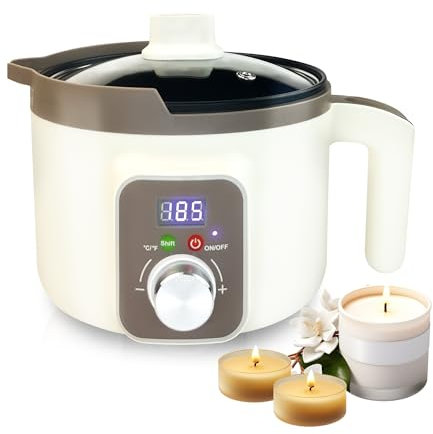 LINGQIAN Led Température Affichage Bougie Électrique Cire Fondue, Machine À Bougie Numérique Avec Bec Inversé,Antiadhésif Et Facile À Nettoyer, Fondeur De Cire Pour La Fabrication De Bougies