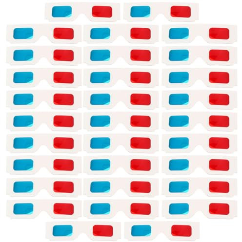 Occhiali 3D Rosso Blu Usa e Getta in Carta e Cartone, 60 Pezzi