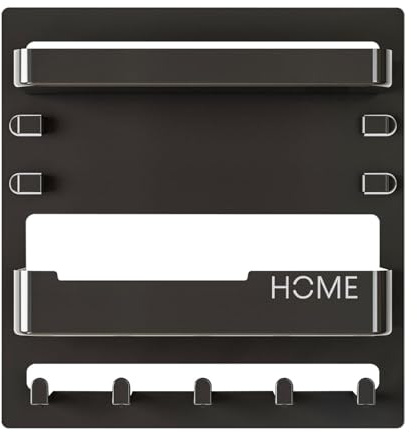 Mensola sospesa da comodino, organizer da parete adesiva per bagno, estetico, per accessori da comodino, con ganci e clip per cavi