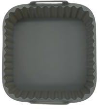 Fackelmann 42689 - Cesta de silicona, molde para freidora de aire caliente, molde para freidora sin aceite, gris, 17x17x6.5 cm | Cocina más nítida, silicona suave, tamaño 17 x 17 cm, para airfryer, limpieza en lavavajillas