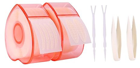PACKOVE 2 Cintas Adhesivas para Párpados Doblados con Herramienta de Maquillaje y Pinzas Natural para y Redondeados para Tipos de