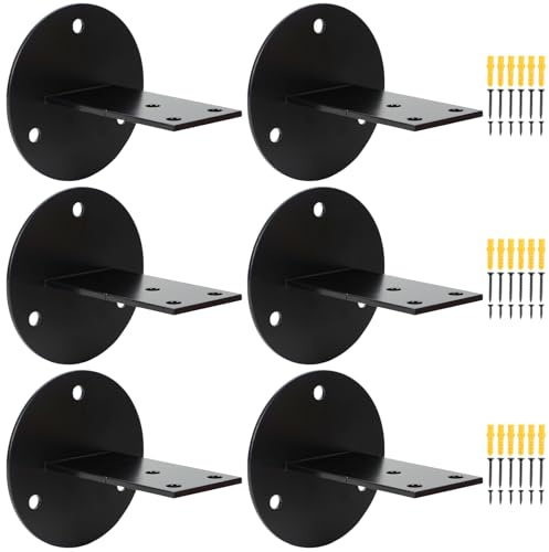 Handlauf Halterung, 6 Stück Edelstahl Handlaufhalter Mit Schrauben, Heavy Duty Wandhalter Zubehör Hardware, Wandhandlauf Gerade Treppenhandlaufhalterungen für Quadratische Oder Runde Holzgeländer