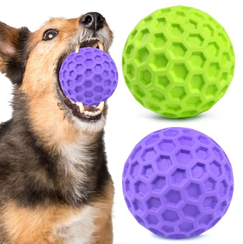 ZRIFAQESW Squeaky Dog Toys for Aggressive Chewers, Indestructible Dog Balls for Aggressive Chewers, Purple Squeaky Balls for Dogs, Interactive Toys for Large Dogs to Relax