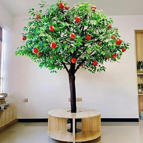 NEYTIIR Apfelbaum, Künstliche Grüne Pflanze, Obst, Dekoration for Zuhause, Küche, Garten, Büro, Hochzeit, Party, Pflanzen, Topfornamente(5FT/150cm)