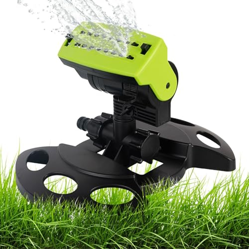 Irrigatore d'acqua per prato, irrigatore oscillante per cortile di grandi dimensioni, larghezza di spruzzatura regolabile, sistema di irrigazione da giardino durevole di alta qualità, alta copertura