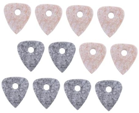 LRXIYODE 12 Stück Teiliges Filz plektrum Gitarre und Ukulele Strapazierfähiges Praktisches Gitarrenzubehör Klare Klangqualität Glatte Kanten für Akustik Westerngitarre spieler