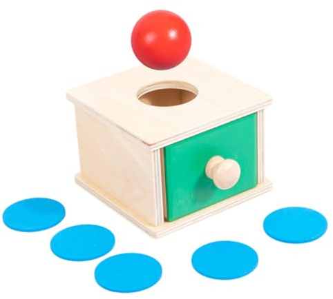 ibasenice Caja De Monedas De Madera Juguetes De Madera para Caja De Permanencia De Objetos Juguete Educativo para Portátil para Motricidad Fina