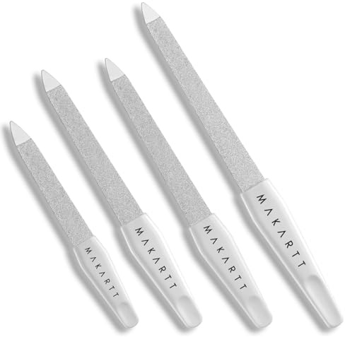 Makartt Nagelfeilen Metall - Saphir Feile Fein Grob Set, Nagelfeilen Naturnägel Nail File für Maniküre und Pediküre, Nagelfeile feilen Nägel für Fein und Grob in 4 Größen
