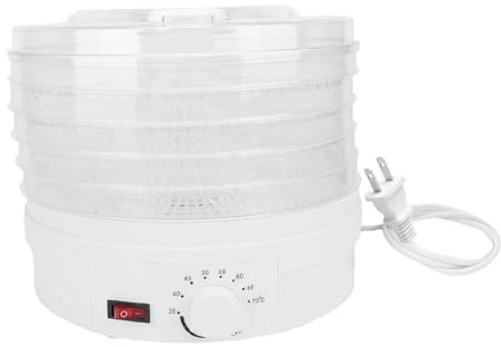 MENDUNER Deshidratador de Alimentos de 5 Bandejas, Secador de Frutas Eléctrico de 350 W con Temporizador Digital, Temperatura Ajustable para Cecina, Frutas, Golosinas para (Estándar europeo 220V)