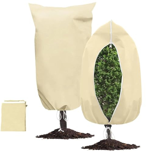 Protección para plantas de invierno, 80 x 120 cm, protección invernal para plantas exteriores, protección invernal, olivo, plantas de palmeras, protección contra heladas, saco para plantas con