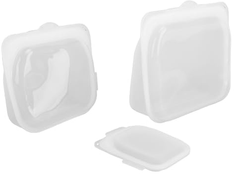 Hztyyier Sacs de Conservation des Aliments étanches en Silicone pour Légumes, Collations, sans BPA, Lavable au Lave-Vaisselle, Conteneurs Réutilisables à Fermeture éclair pour Enfants et Adultes, 3