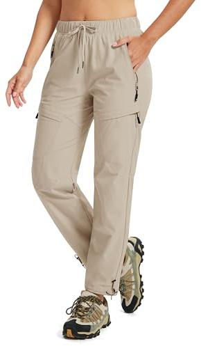 MoFiz Pantalons de Randonnée Femme Outdoor Cargo Trekking Kaki EU 3XL