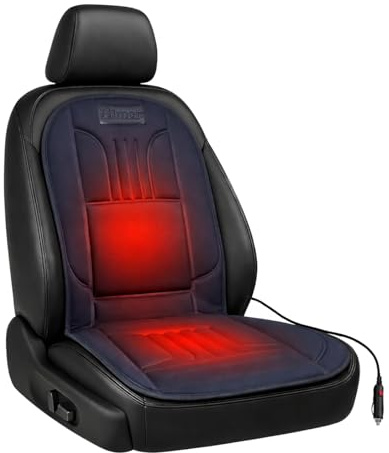 BURI Premium Autositzauflage Winter 2 Stufen | Bequemer Sitzschutz mit Rückenlehne | rutschfest, ergonomisch & langlebig | Weiche Polsterung für warmes Sitzgefühl für 95% Aller Fahrzeuge (1 Stück)
