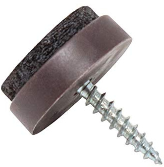 Adsamm® / 100 x Filzgleiter mit Schraube/Braun/Ø 20 mm/rund/Möbelgleiter zum Schrauben in Premium-Qualität