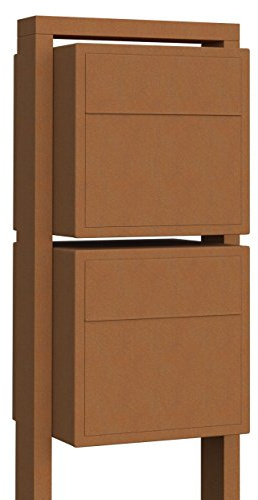 Briefkastenanlage, Design Briefkasten Soprano for Two Rost - Bravios