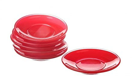 Mascart Piattini in Vetro Dipinti in Colore alla Moda Rosso/Set di 6