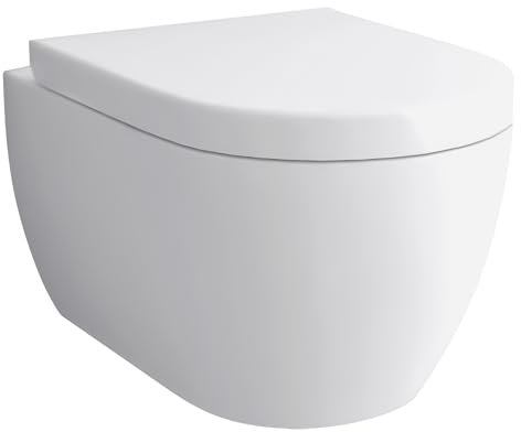 Alpenberger - WC in ceramica, senza bordi, con bidet e coperchio per WC con abbassamento automatico, Taharet WC, adatto per Geberit (Diamond 7101)