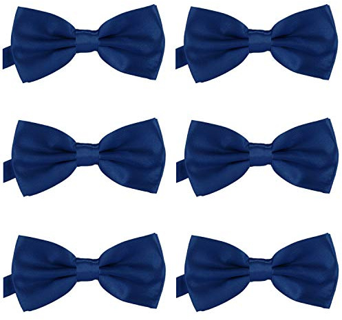 6-pack DonDon herrfluga 12 x 6 cm färdigknuten och längdjusterbar mörkblå