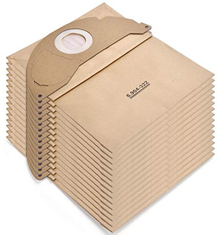 Rebirthcare 15 Bolsas de Aspiradoras 6.904-322.0 para Kärcher Serie WD2 MV2 WD 2.200 a WD 2.550 Bolsas filtro papel A2004 A2054 A2099 Bolsa para aspiradoras