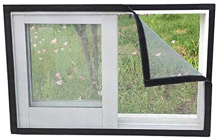 Moustiquaire pour fenêtre en PVC robuste et fibre de verre avec auto-adhésif, filet de fenêtre semi-transparent