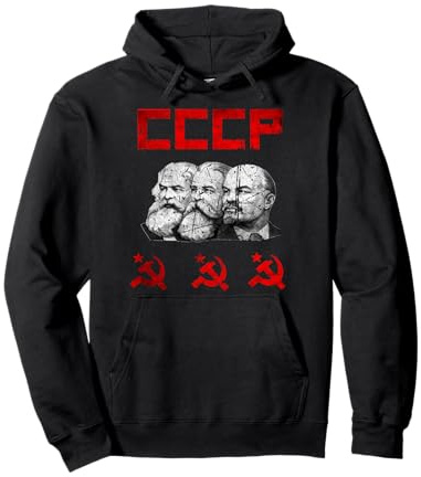 Unione Sovietica Marx Engels Lenin CCCP martello e falce Felpa con Cappuccio