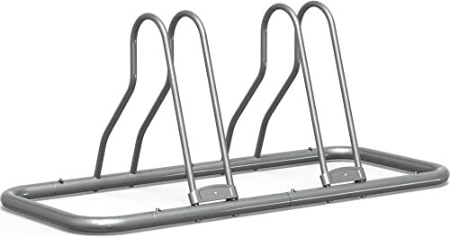 SimpleHouseware Fahrradständer für 2 Fahrräder, verstellbar, silberfarben