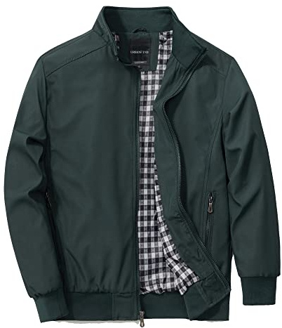 URBANFIND Men's Running Jacket Casual Active Sports Outdoor Coat US L Green