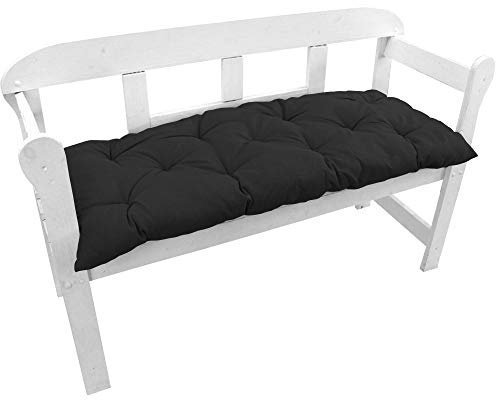 NYVI Bankauflage Ibiza 110x45 cm Anthrazit 2er Set - Polsterauflage für Gartenbänke Gemütlich & Langlebig - Sitzauflagen für Bänke Outdoor & Indoor - Sitzkissen Auflage Bank Sitzbank