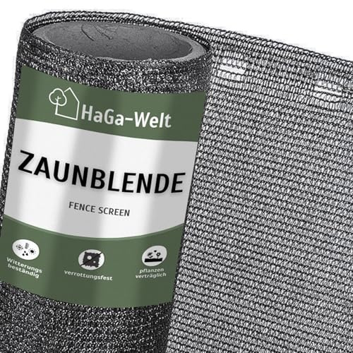 HaGa Zaunblende 0,9m x 10m mit 85% Schattierwirkung in schwarz – Balkon Sichtschutz & Terrassen Sonnensegel – Hitzeschutz & Sonnenschutz für Pflanzen – Wetterfest & Temperaturbeständig