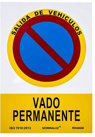 Segnale Vado Permanente | Cartello informativo Guado | Alluminio | Certificato ISO 7010:2012 | 0,5 mm Spessore | 30 cm Altezza x 20 cm Larghezza | Colore Giallo