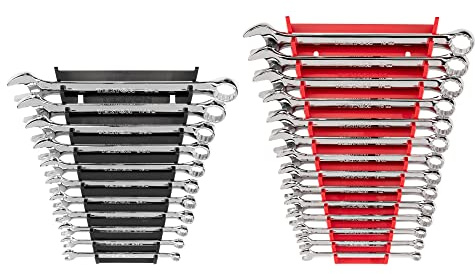 TEKTON Combination Wrench Set with Racks, 25-Piece (1/4-3/4 in., 6-19 mm) | WCB91303