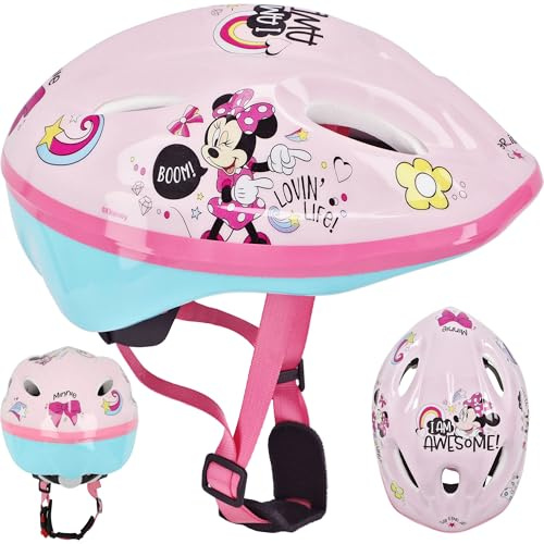 alles-meine.de GmbH Kinderhelm - Minnie Mouse - Gr. 52-56 - Circa 3 bis 15 Jahre - Verstellbarer Helm - für Kinder Mädchen/Fahrradhelm größenverstellbar Schutz - Maus Mickey ..
