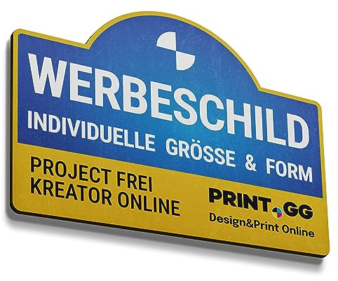 Schilder Personalisiertes | Schild mit Text/Logo/Foto | Verschiedene Größen | UV-Beständig für Innen & Außen | Perfekt für Werbung, Garage, Parkplatz, Firma, Schule | Alu Dibond oder PVC | PRINT.GG